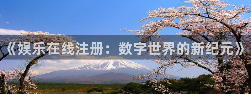 天辰娱乐体育凯捷登陆：《娱乐在线注册：数字世界的新纪元》